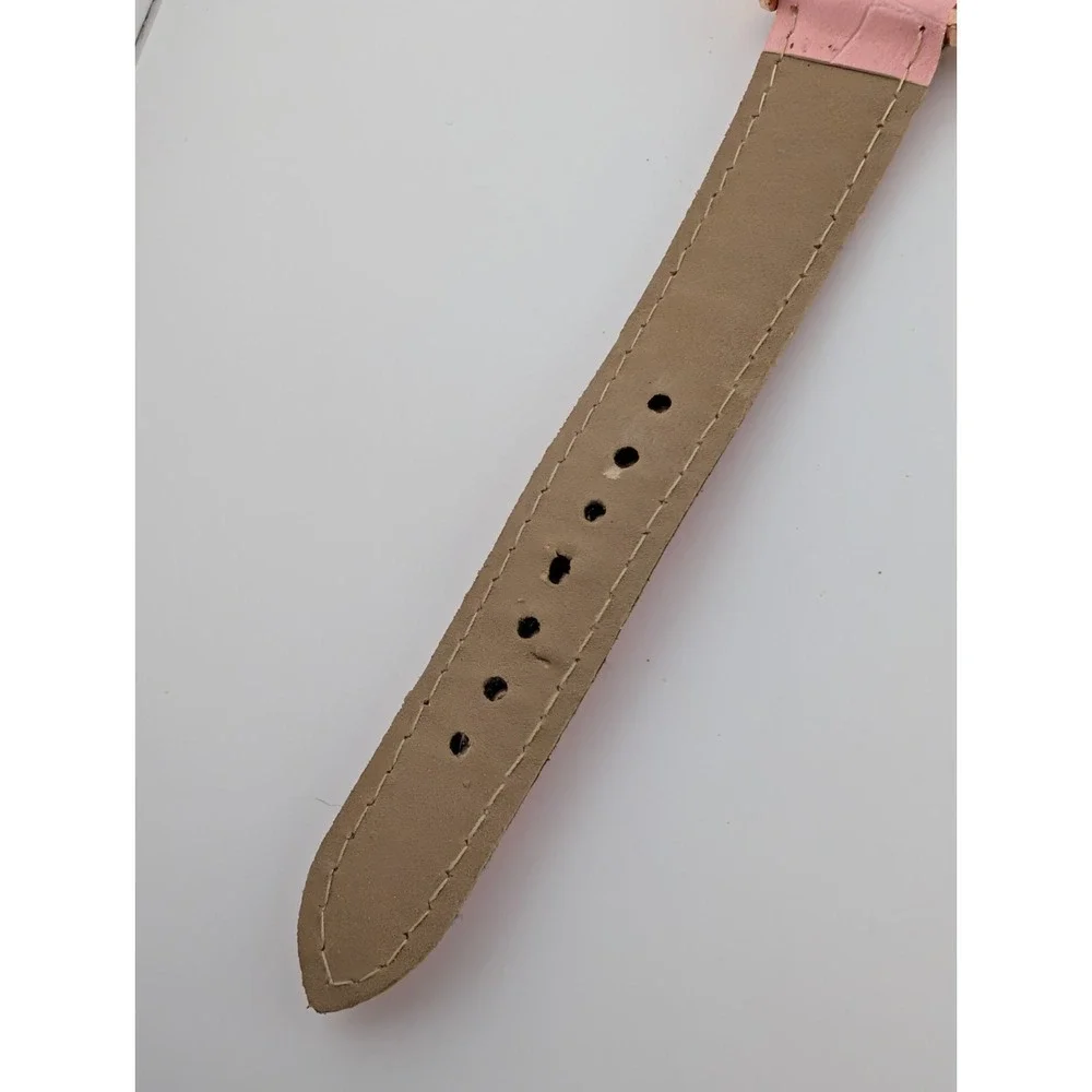 Women's Quartz Watch 32mm Rose Gold Case Rhinestones Pink Band- New Battery